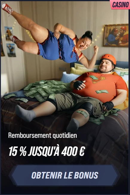 VegasHero Casino 15% cashback up to €400 bonus banner