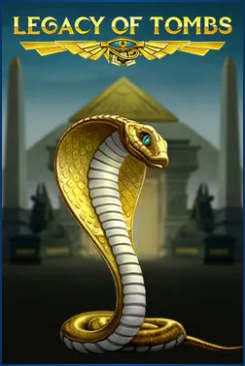 Golden cobra in front of ancient Egyptian pyramid, Legacy of Tombs